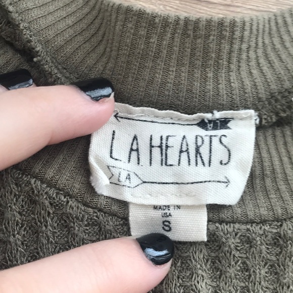 Pacsun green waffle knit cropped thermal - Picture 6 of 7